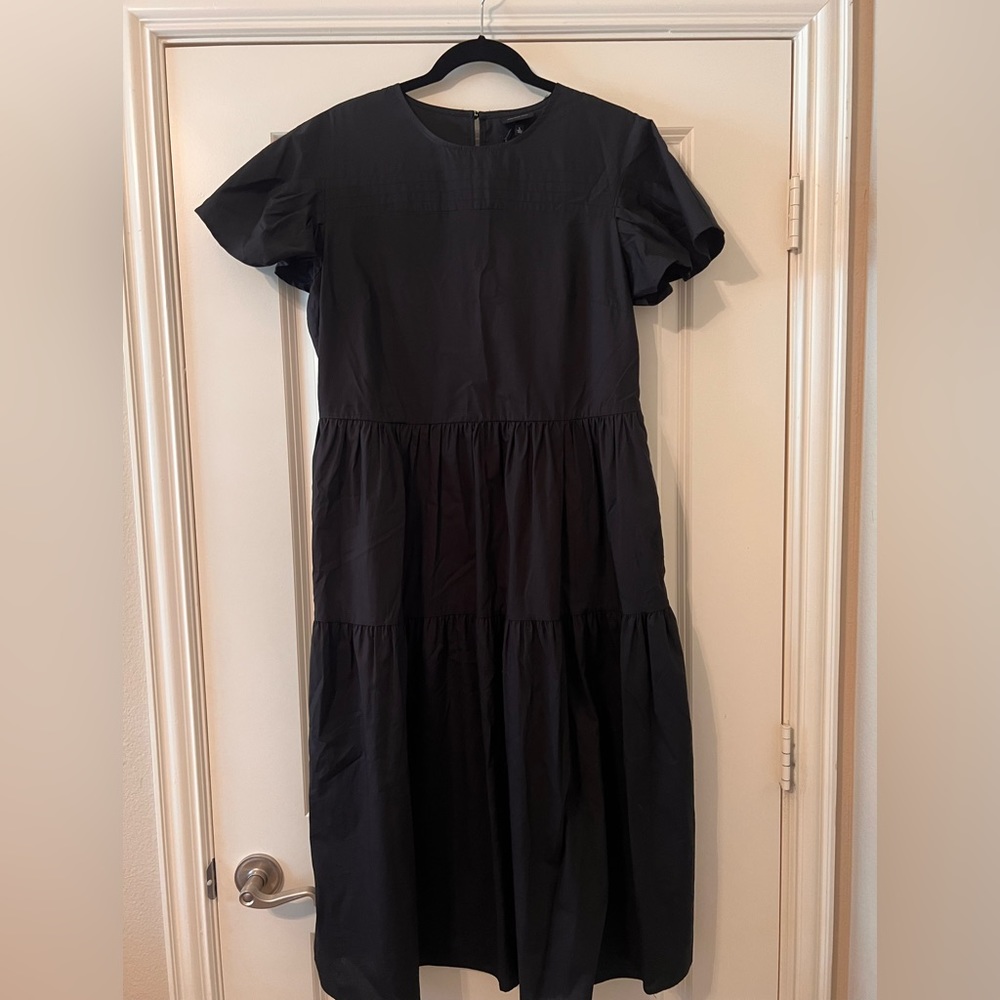 NWT Who What Wear Black Tiered Midi Dress Sz L